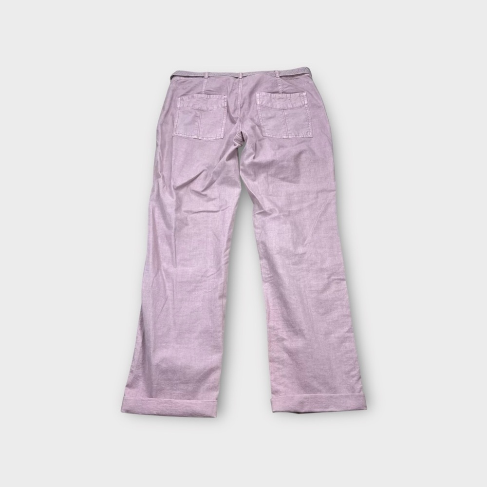 Anthropologie Women's 30 Pink Belted Wanderer Twill Ankle Pants Straight Leg - Picture 8 of 11